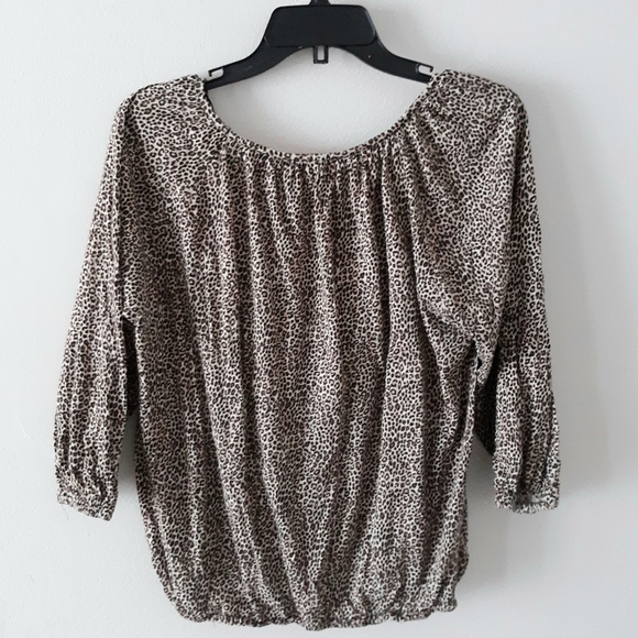Michael Kors Animal Print Top Large - Picture 3 of 4